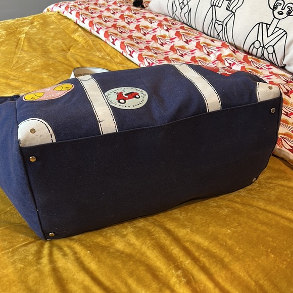 Kate Spade New York Extra Large Canvas & Leather Travel/ Diaper/Weekend Bag VGUC - Picture 9 of 14